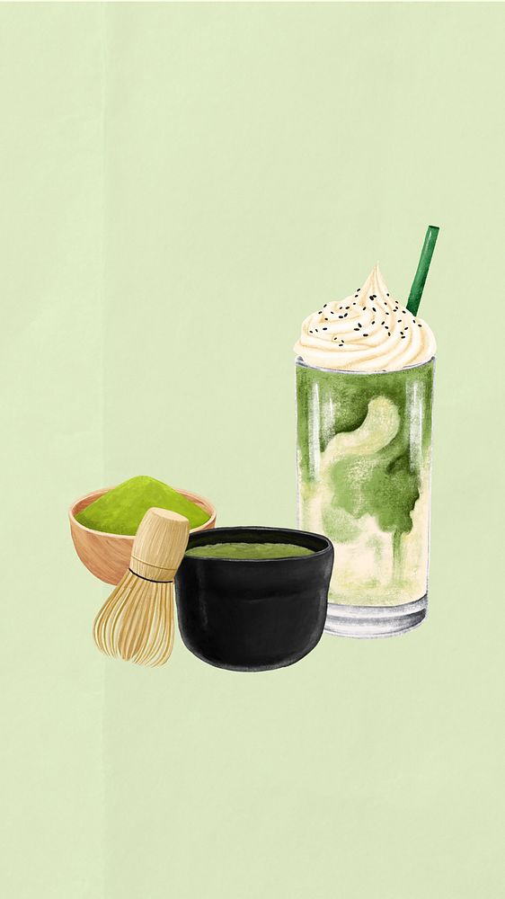 Matcha drink green iPhone wallpaper