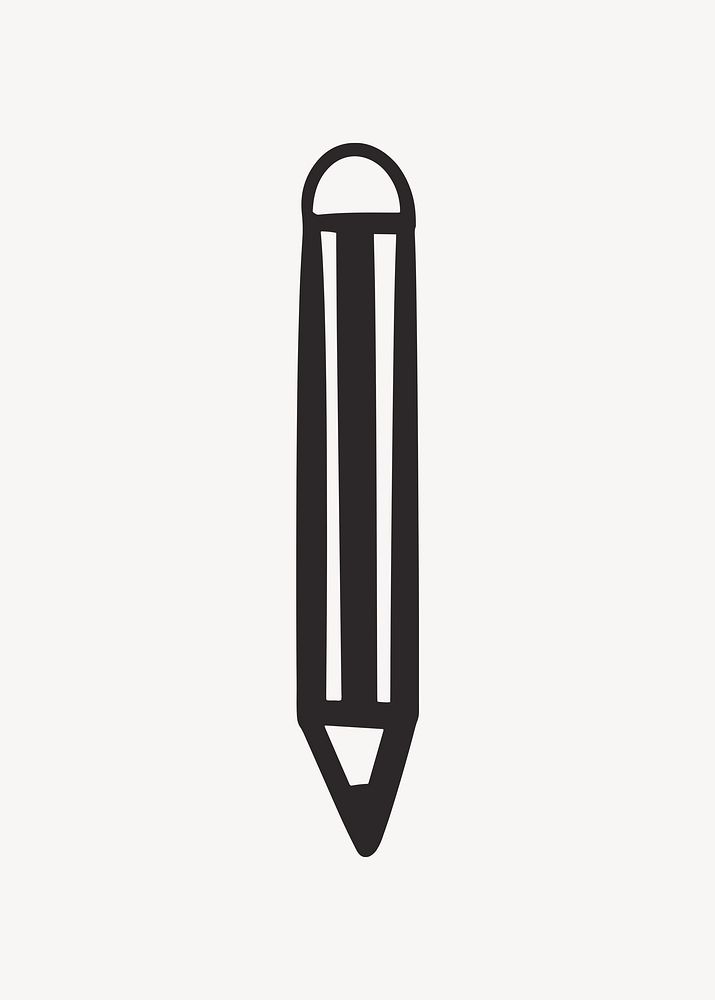 Cartoon pencil retro line illustration