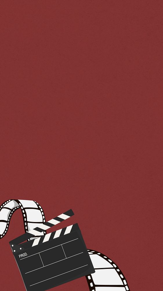 Movie reel border mobile wallpaper, red design