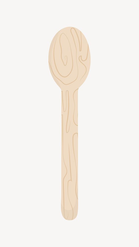 Disposable spoon, eco-friendly product illustration vector