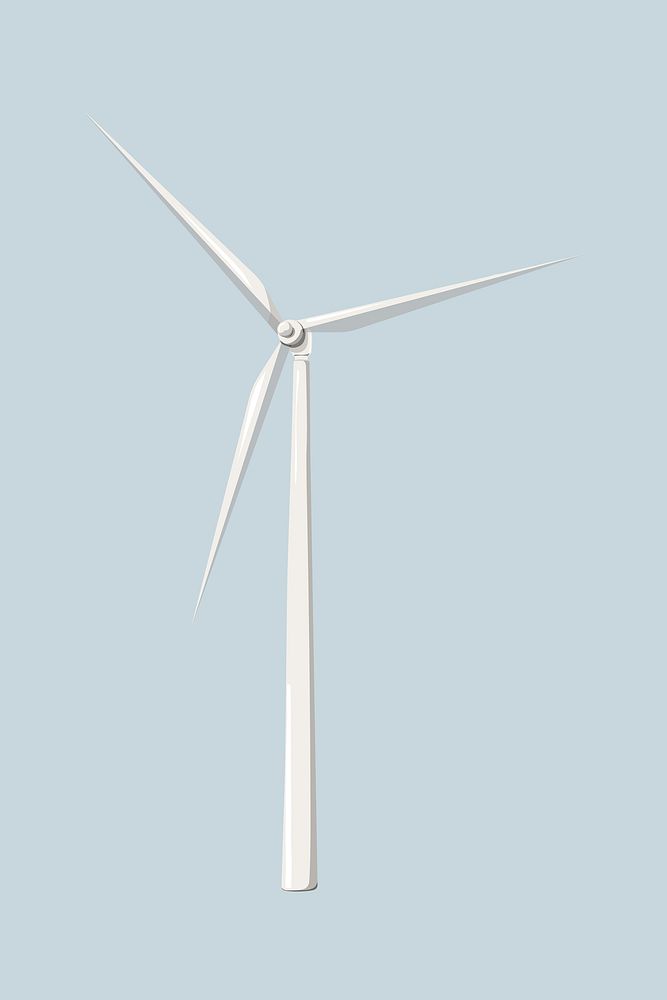 Windmill, renewable energy illustration vector