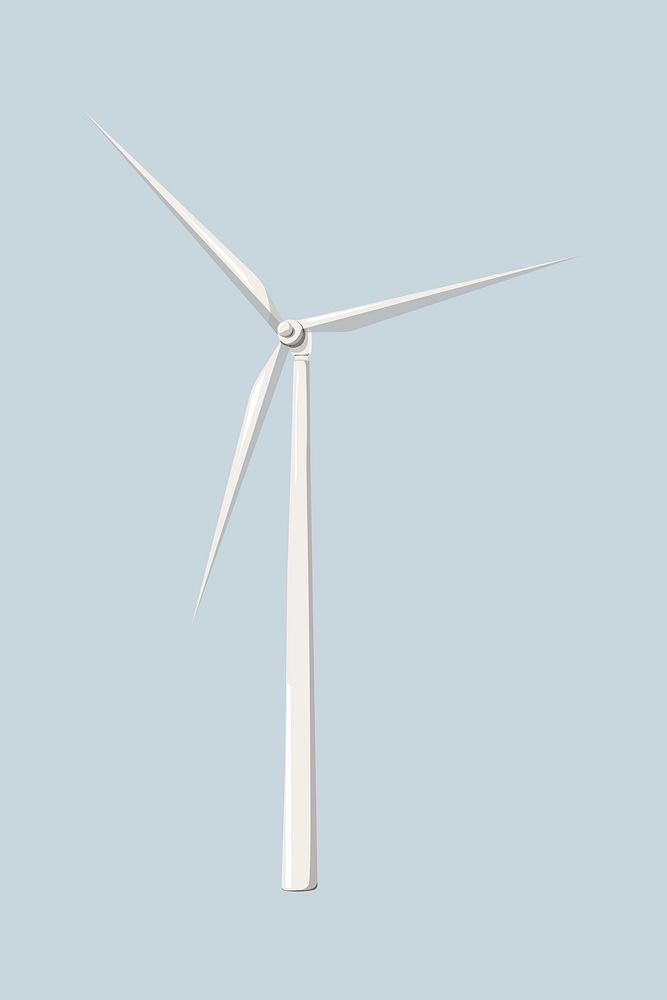 Windmill, renewable energy illustration psd