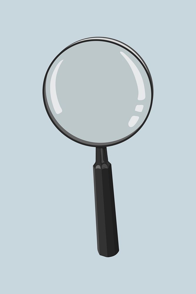 Magnifying glass, object illustration  psd