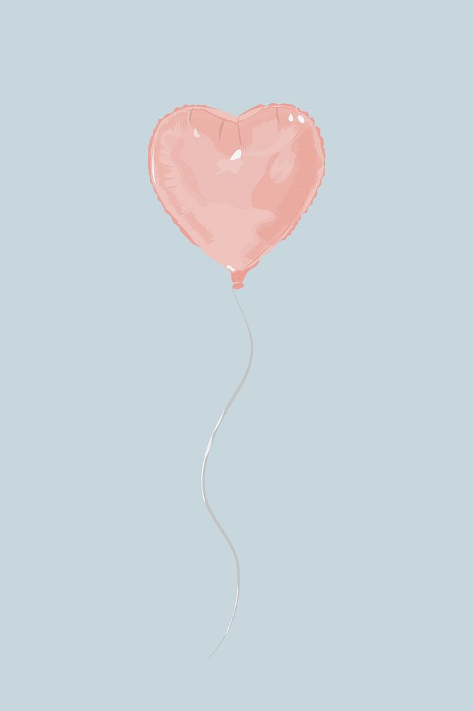 Pink heart balloons, Valentine's celebration illustration vector