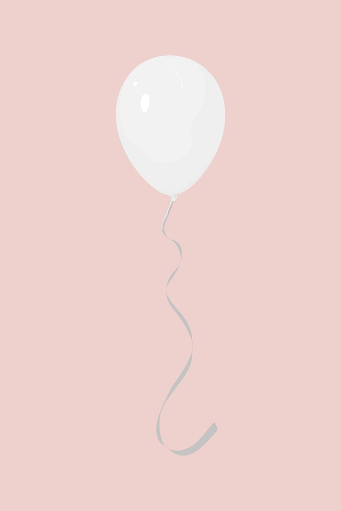 White balloon, Valentine's celebration illustration
