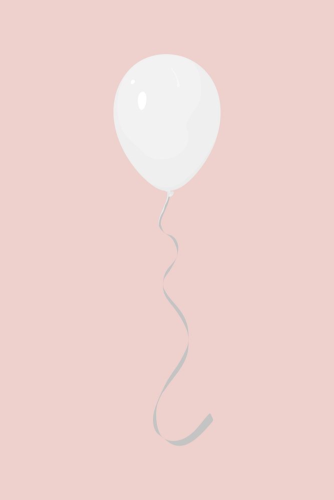 White balloon, Valentine's celebration illustration vector