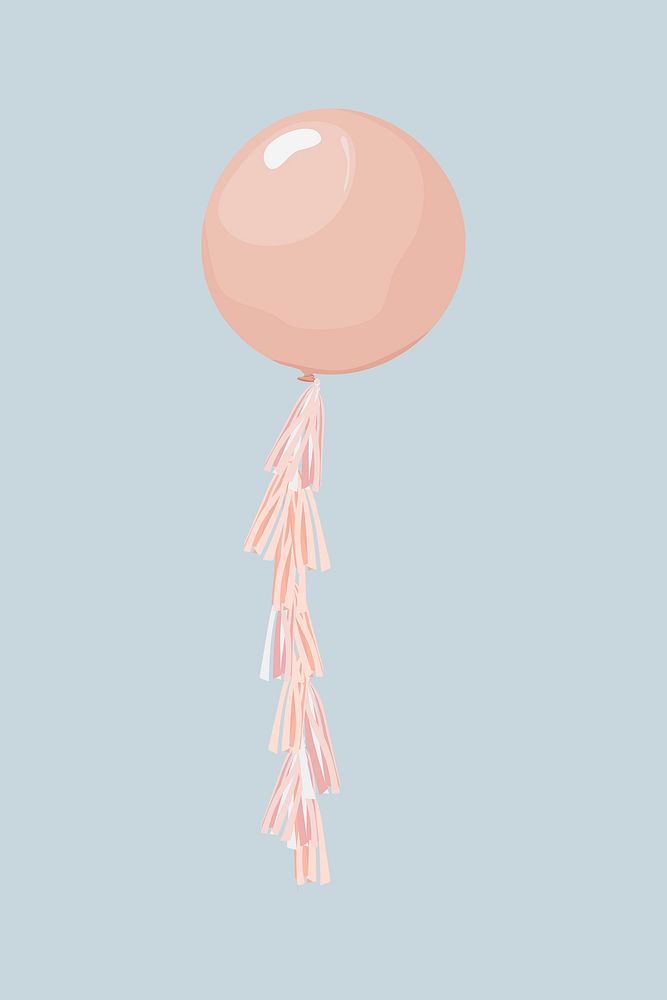 Pink balloon, Valentine's celebration illustration psd