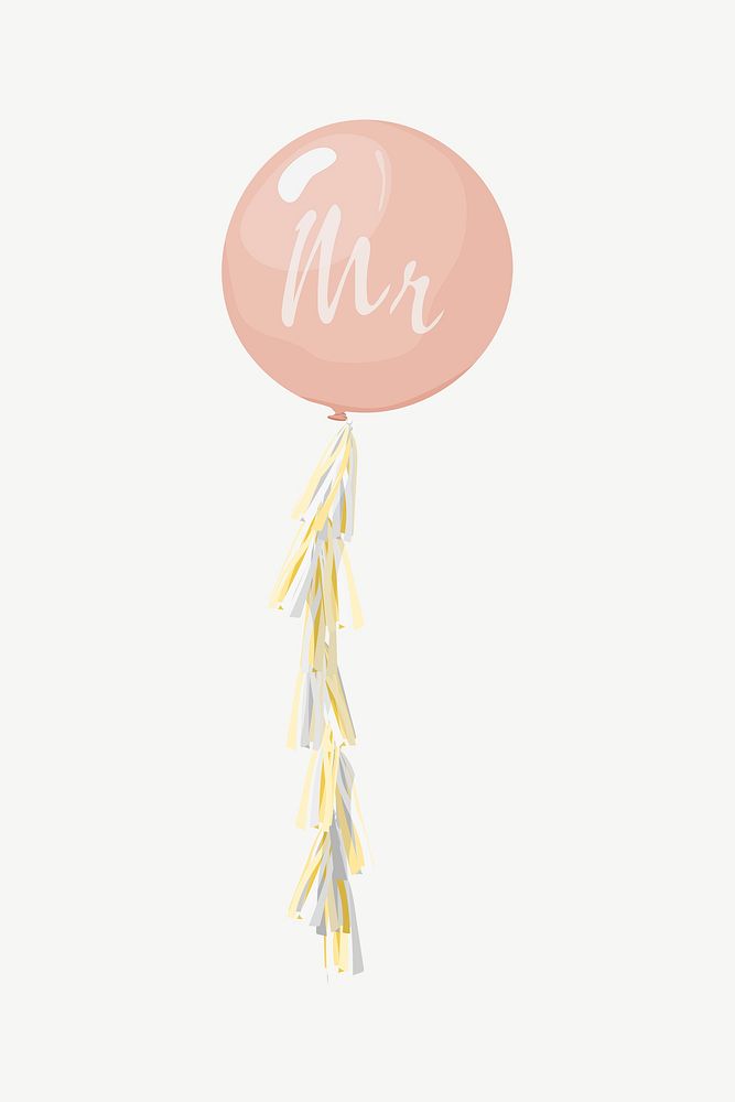 Wedding balloon, celebration illustration psd