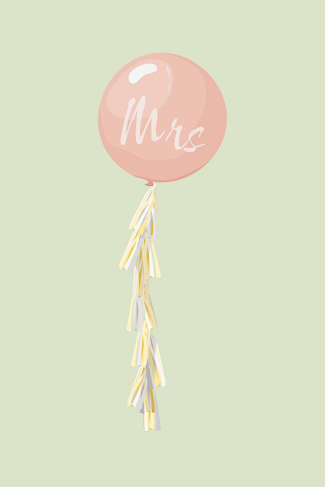 Wedding balloon, celebration illustration psd