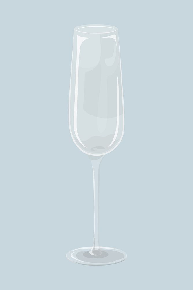 Champagne glass collage element vector