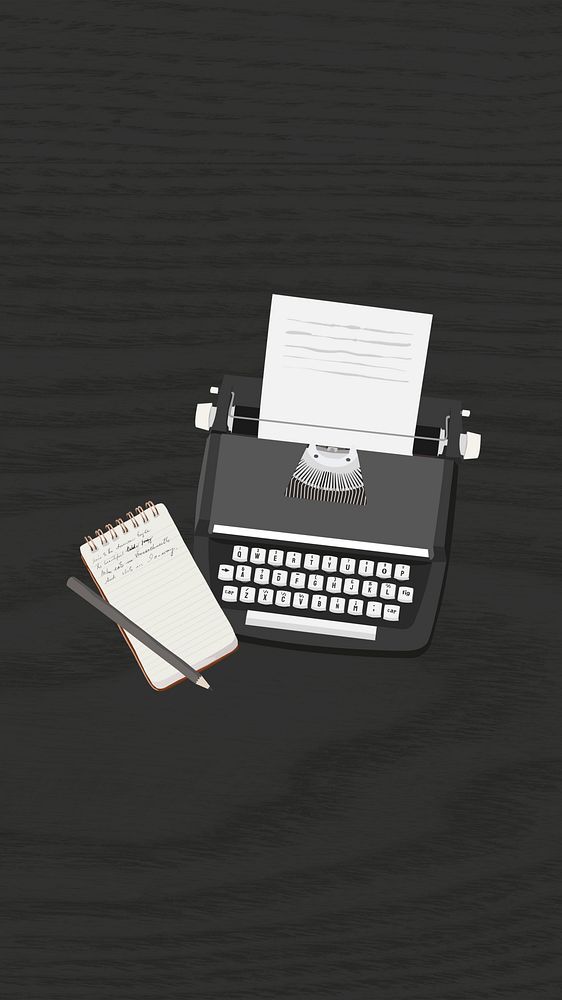 Retro typewriter aesthetic illustration 
