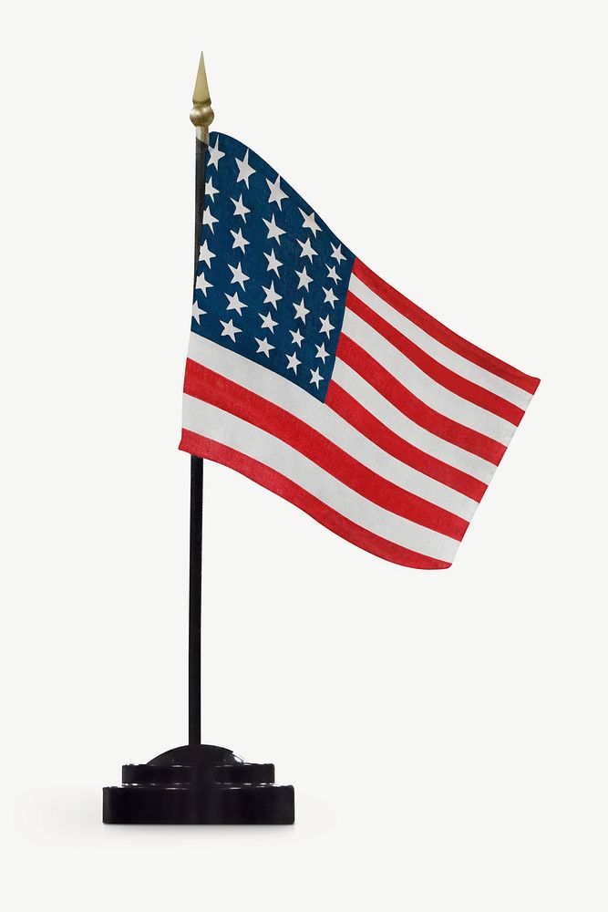 American flag stand mockup, realistic design psd