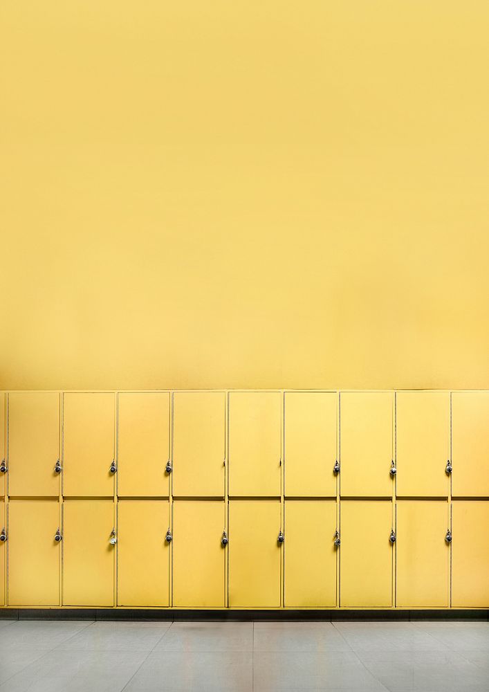 Yellow school lockers background