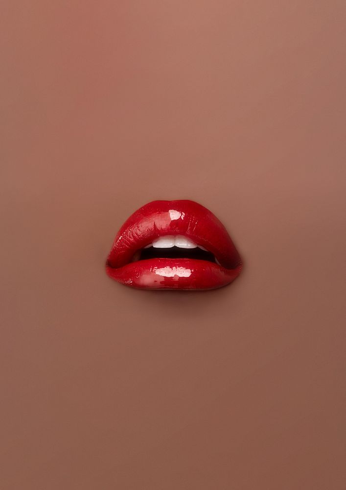 Woman's red lips background