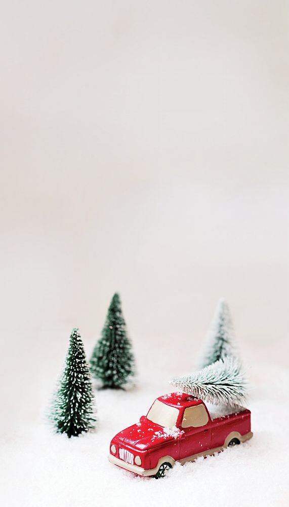 Christmas trees border iPhone wallpaper