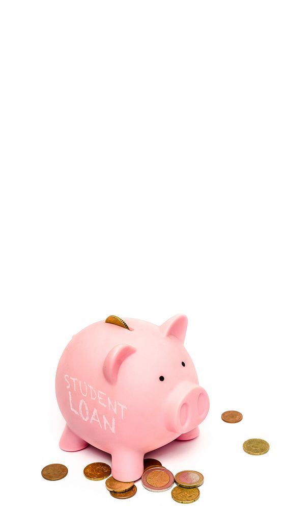 Student loan iPhone wallpaper, piggy bank border