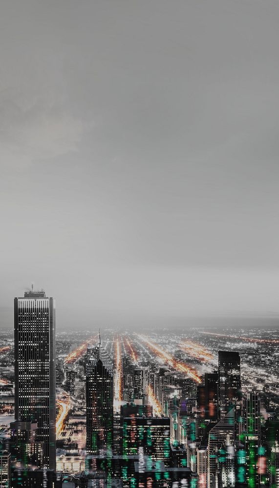 High-rise office building iPhone wallpaper, gray sky image