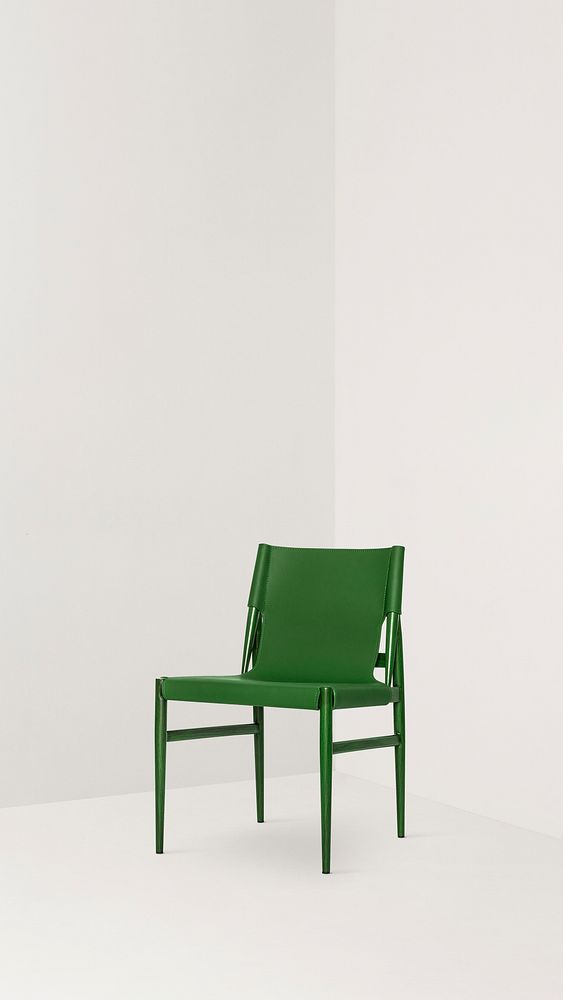 Green chair background, modern interior border