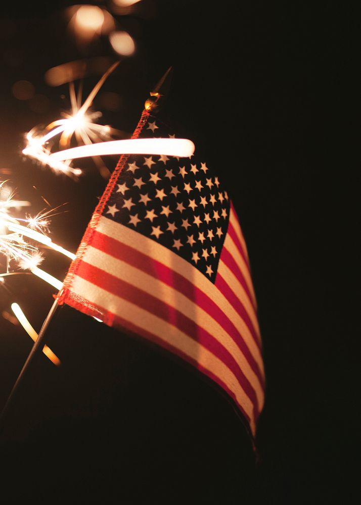 Independence day background, American flag border