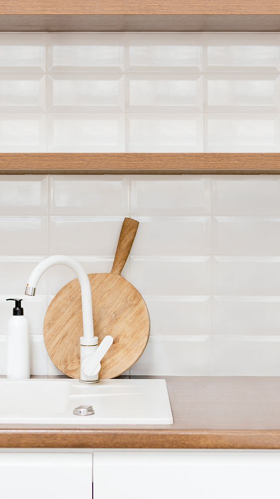 Kitchen sink iPhone wallpaper, aesthetic interior