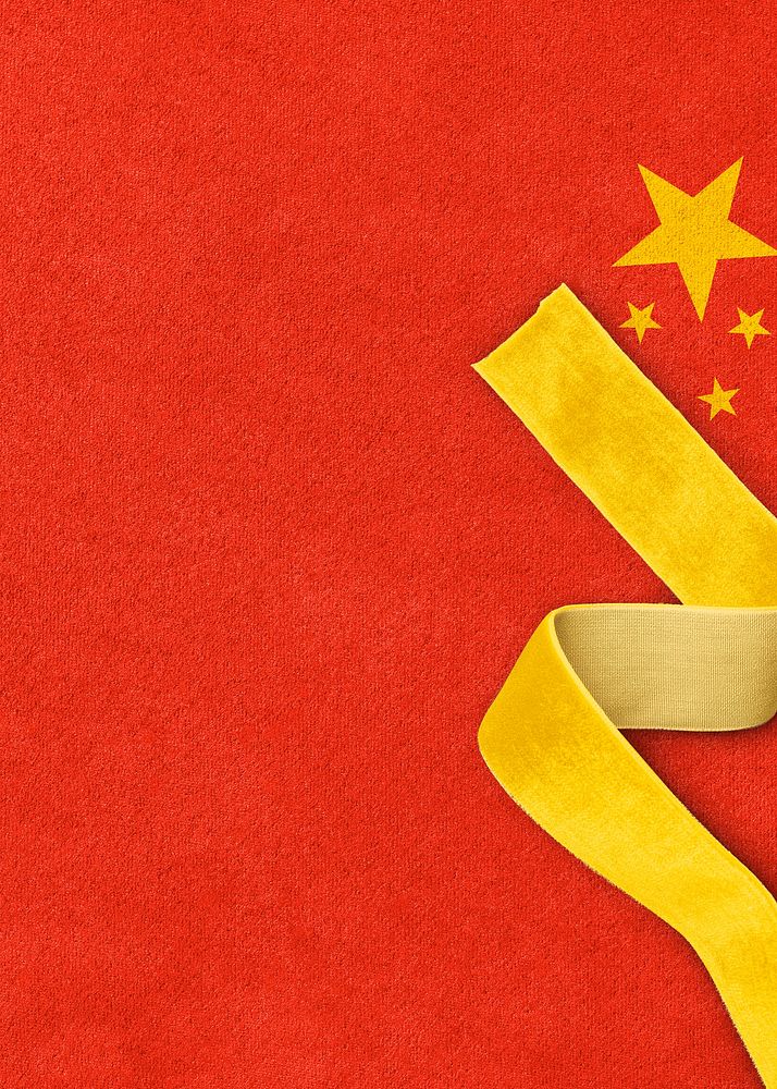 Chinese flag border background, textured design