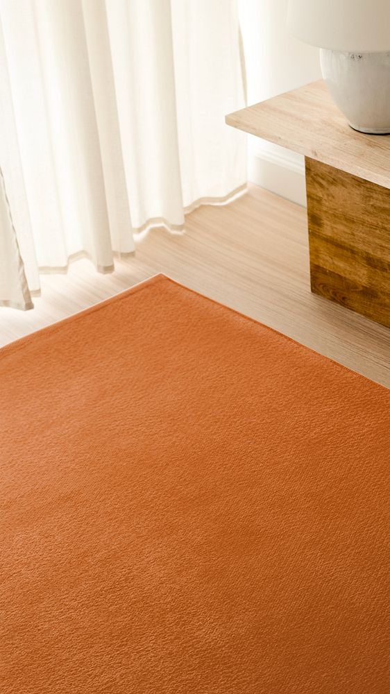 Orange room carpet iPhone wallpaper, home interior design