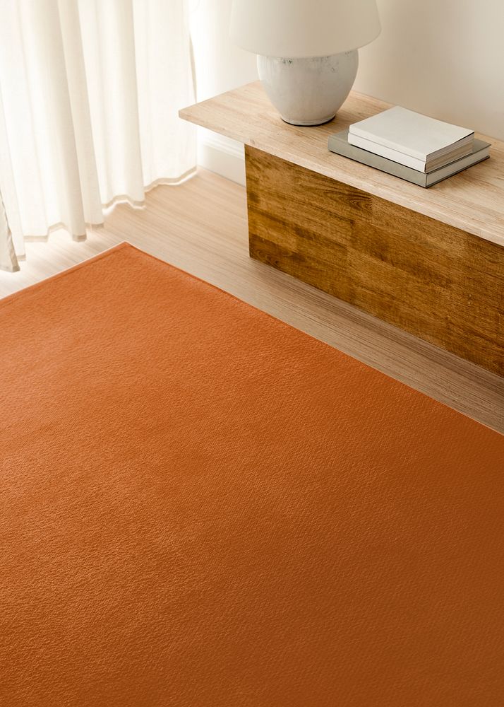 Orange room carpet background, home interior design