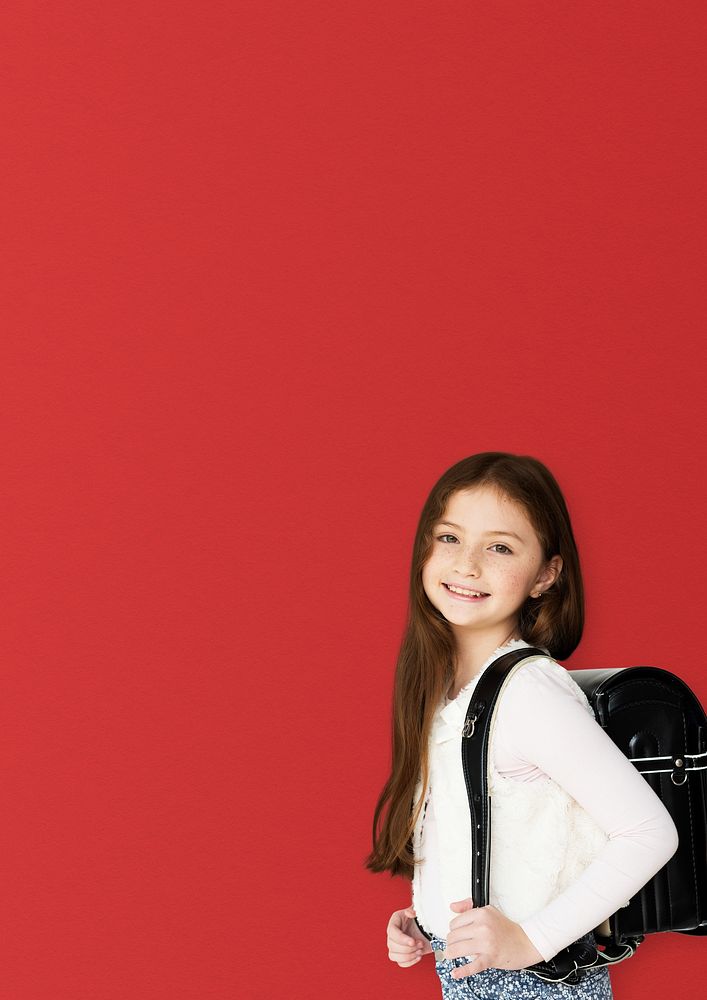 Smiling student girl background, education image