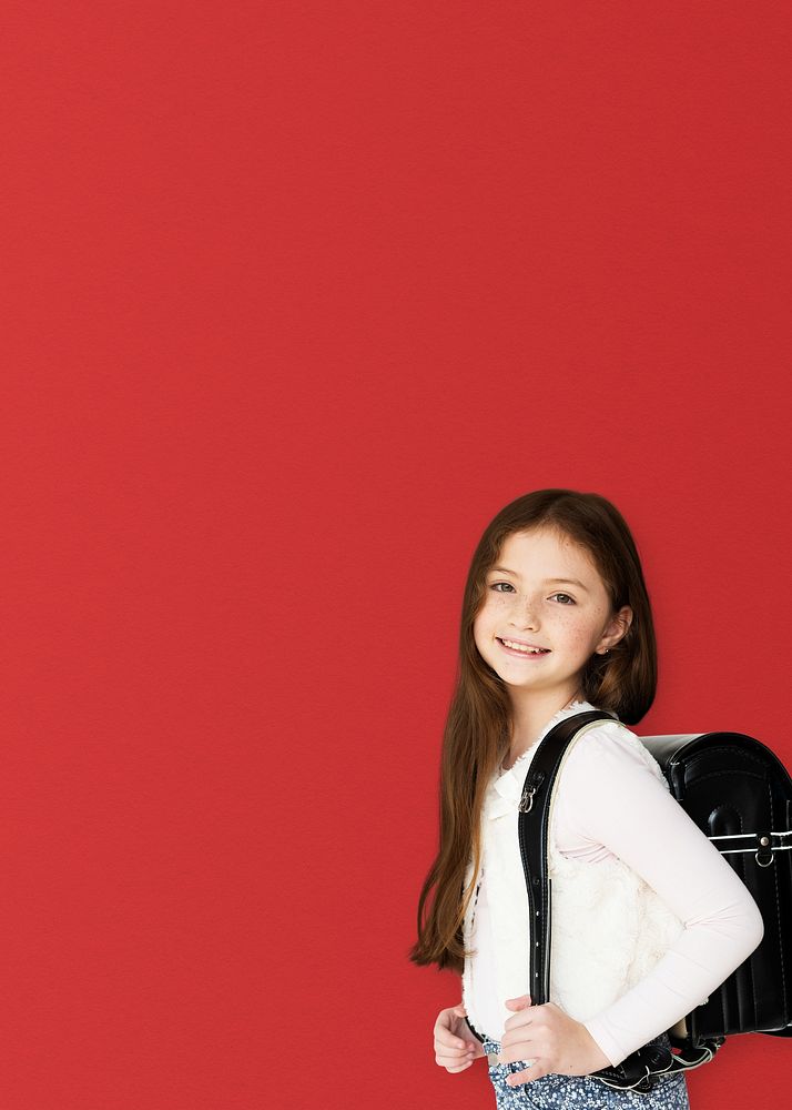 Smiling student girl background, education image