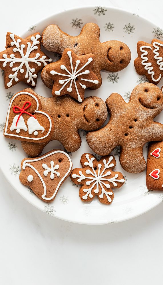 Christmas cookies border iPhone wallpaper