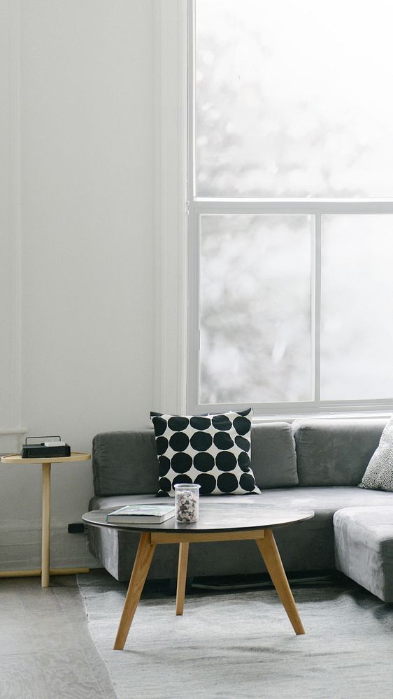 Cozy living room iPhone wallpaper, aesthetic interior
