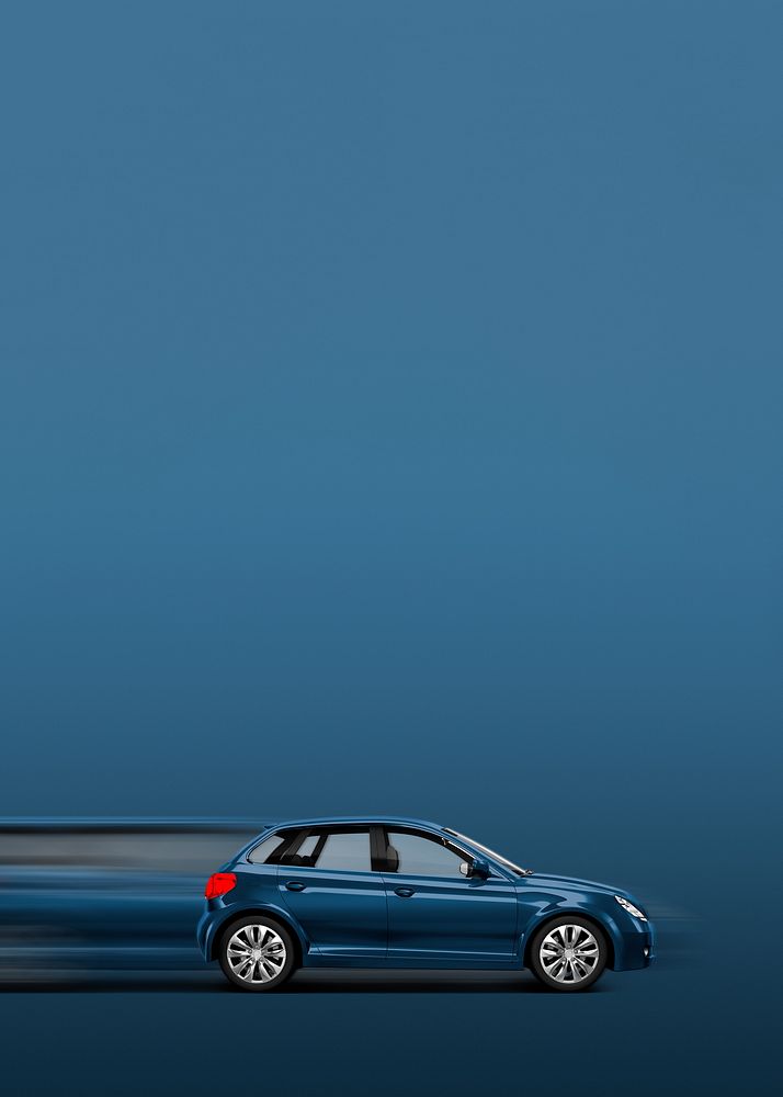 Blue hatchback car background