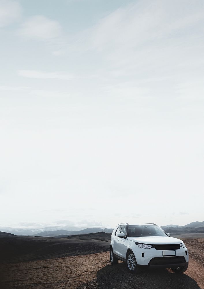 White SUV car background, outdoors travel