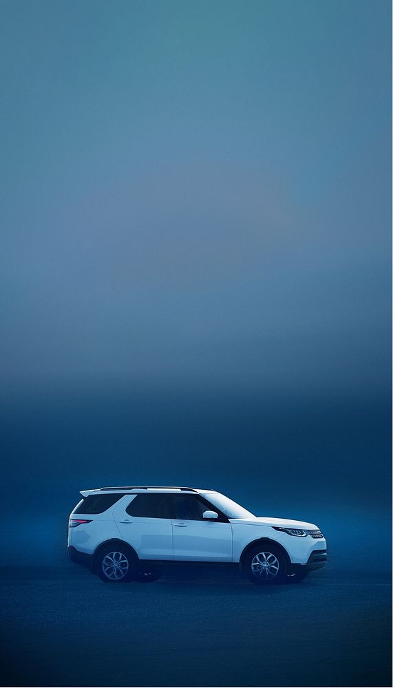 White SUV car iPhone wallpaper, blue gradient image