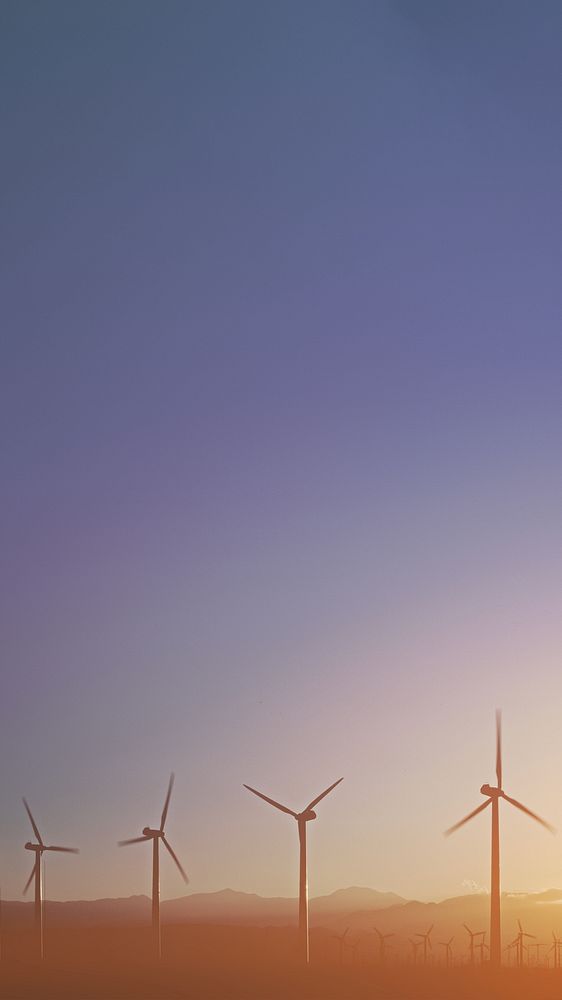 Wind farm iPhone wallpaper, renewable energy