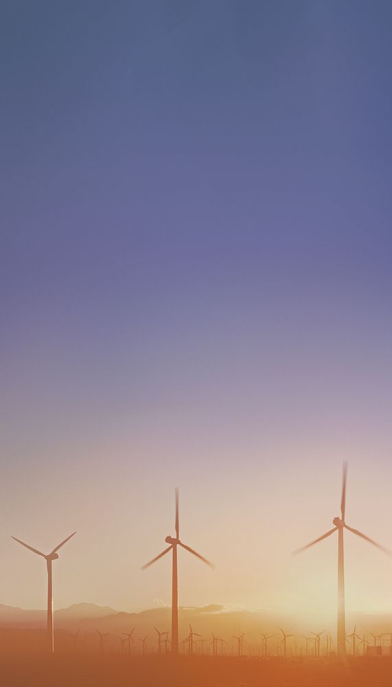 Wind farm iPhone wallpaper, renewable energy 