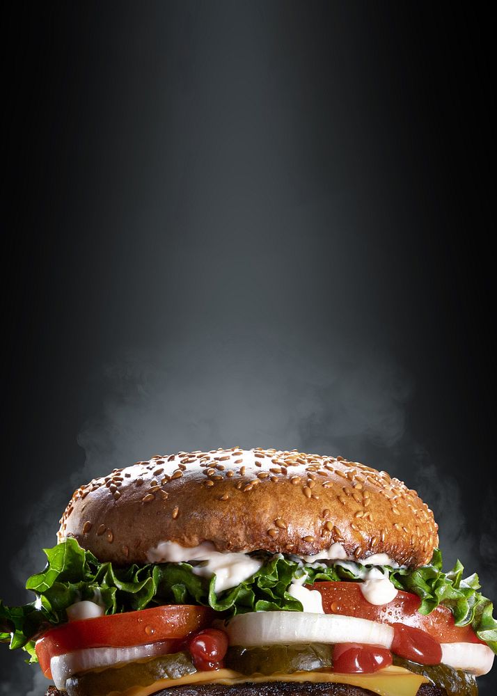 Cheeseburger black background