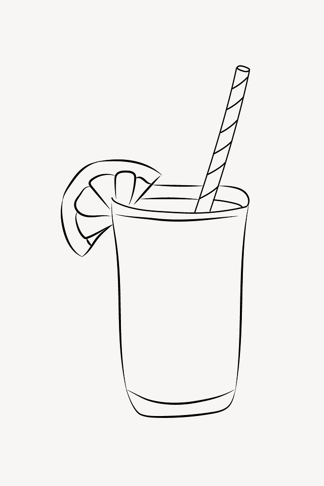 Lemonade line art vector