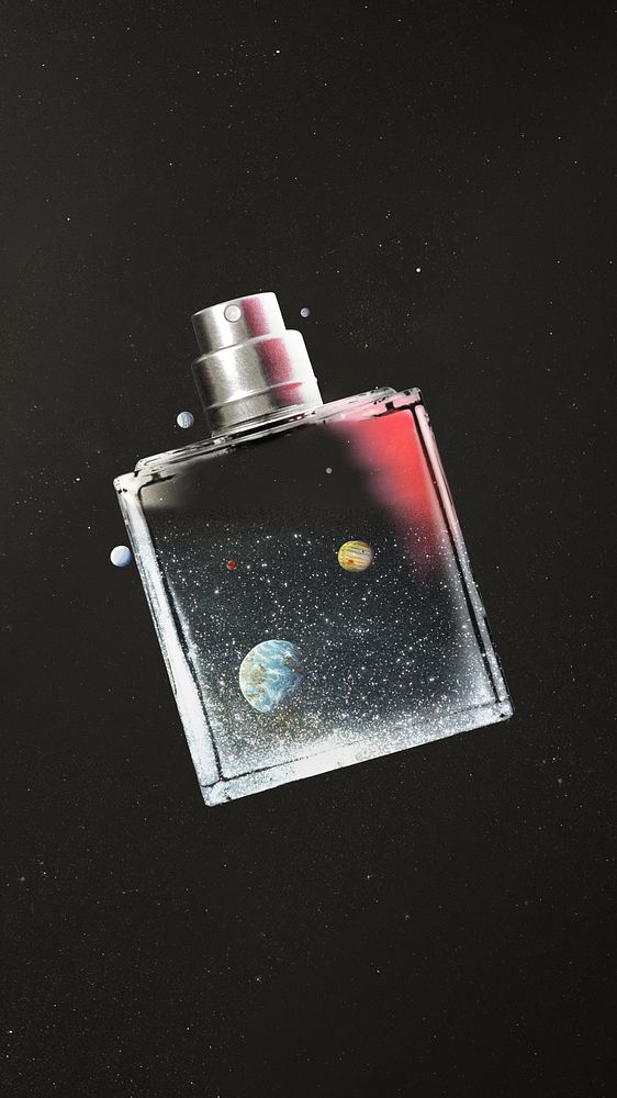 Galaxy perfume bottle, aesthetic beauty remix