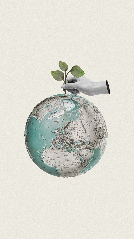 Planting on globe, environment remix