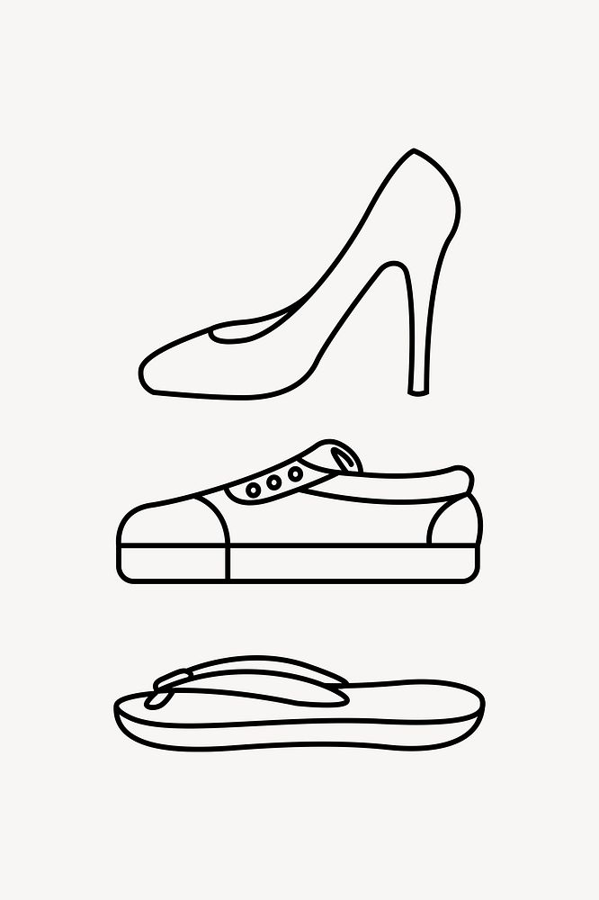 Shoes line art vector