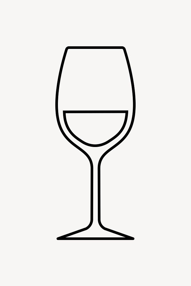 Wine glass line art vector