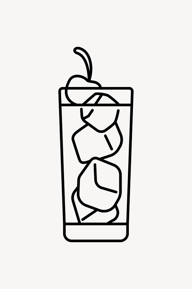 Cocktail line art vector