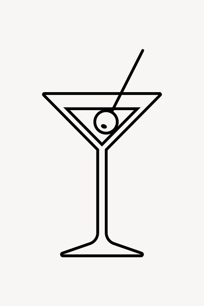 Martini line art collage element Free Photo Illustration rawpixel