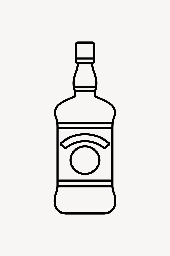 Whiskey bottle line art vector