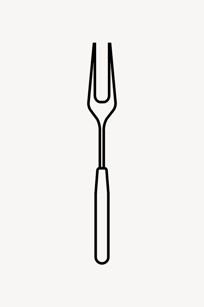 BBQ fork line art vector
