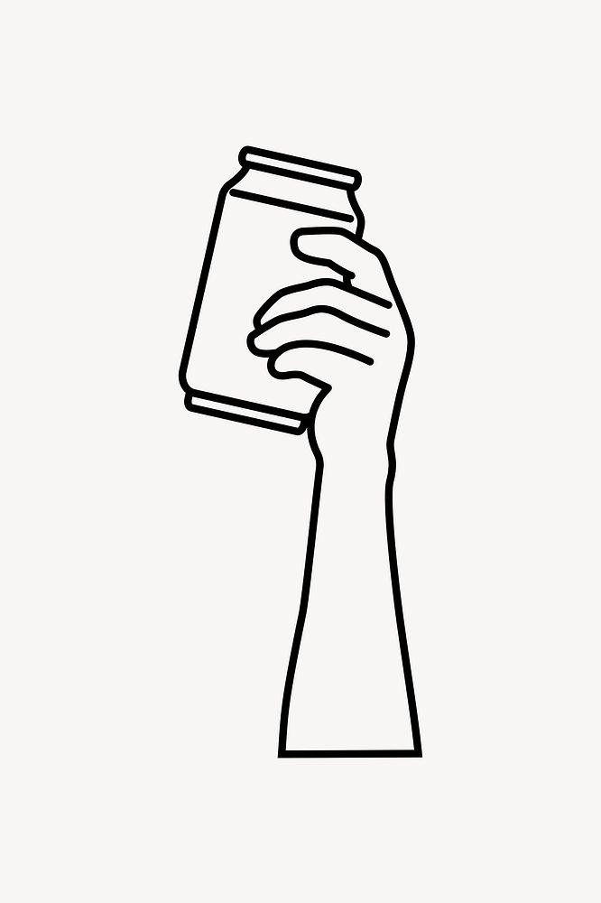 Soda can line art vector