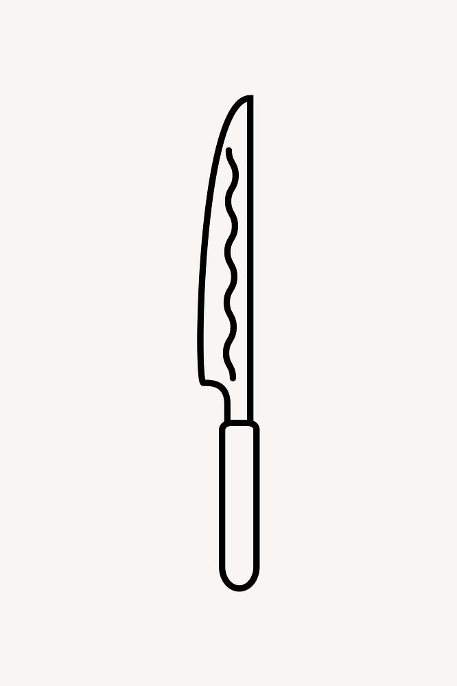 Chef's knife line art vector