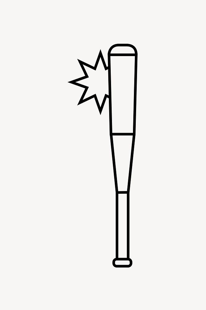 Baseball bat line art vector