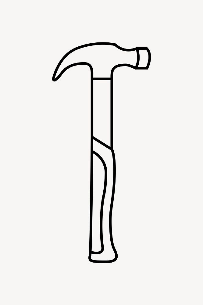 Hammer line art vector